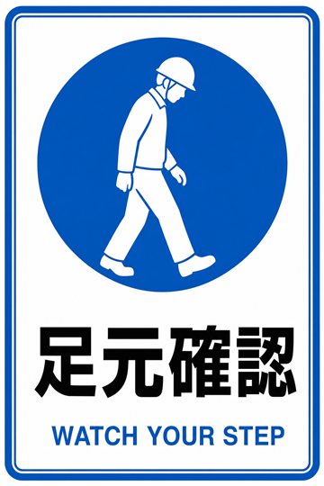 足元確認の安全看板（指示）