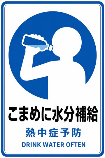 こまめに水分補給の安全看板