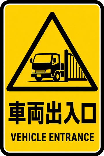 車両出入口の安全看板
