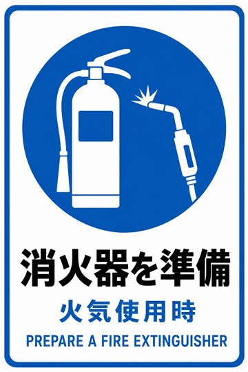 消火器を準備の安全看板
