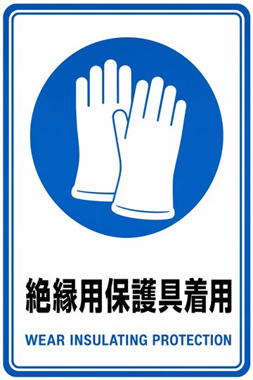 絶縁用保護具着用の安全看板