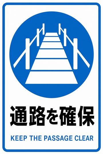 通路を確保の安全看板