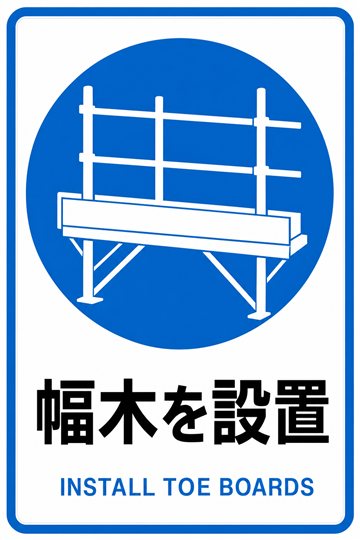 幅木を設置の安全看板