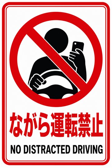 ながら運転禁止の安全看板