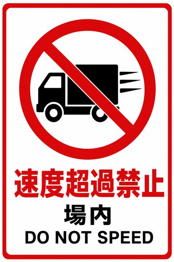 速度超過禁止の安全看板