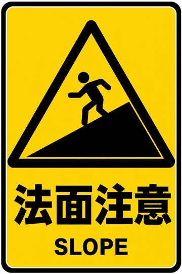 法面注意の安全看板