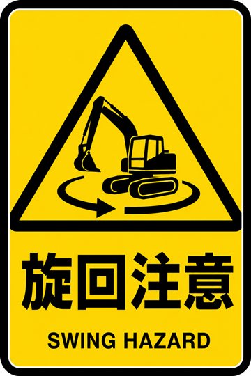 旋回注意の安全看板